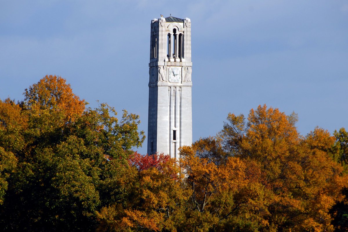 NCStateAlumni's tweet photo. Big news, alumni! The @NCState Memorial Bell Tower is finally getting its bells. Thanks to the generosity of alum Bill Henry and his wife, Frances, the 115-foot monument will be fully completed with a 54-bell carillon: https://t.co/swxucBXVZh #CampaignNCState https://t.co/jpAyrmOCLT