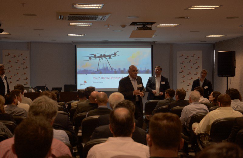enzo_taibi's tweet photo. Hoy en @PwC_Argentina  con @MichalMazur_PL @AdamWisnie y @dtaich_dt en el evento #Drone Powered Solutions contando sobre cómo su uso beneficiará en las distintas industrias https://t.co/4xTE7jYJkn