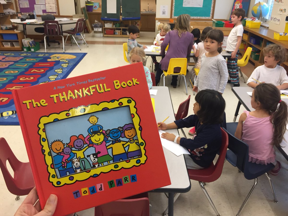 KeahLarsen's tweet photo. We are grateful for so many things! We read The Thankful Book by Todd Parr and then made our very own version. Happy Thanksgiving! #FoxMeadowPride https://t.co/PYceibSnyV