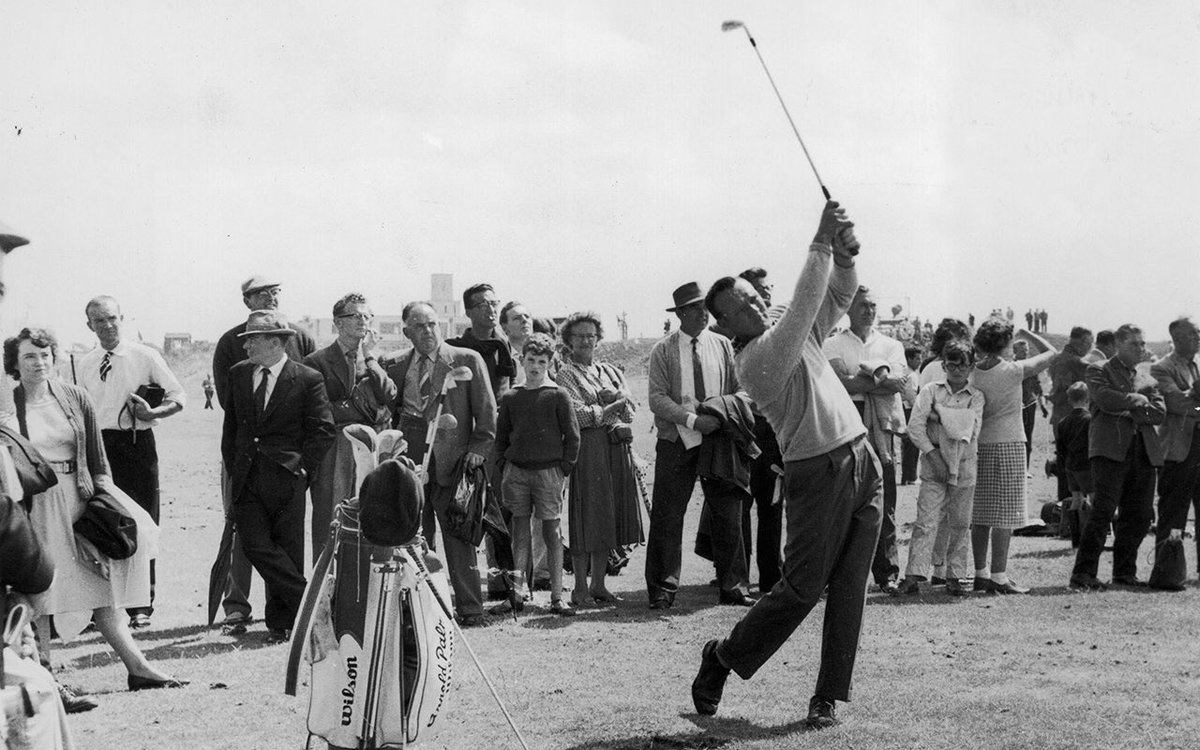 PGATOUR's tweet photo. "Swing your swing. Not some idea of a swing. Not a swing you saw on TV. Not that swing you wish you had. No, swing your swing. Capable of greatness. Prized only by you. Perfect in its imperfection. Swing your swing. I know, I did." - Arnold Palmer https://t.co/TGUisleYTZ
