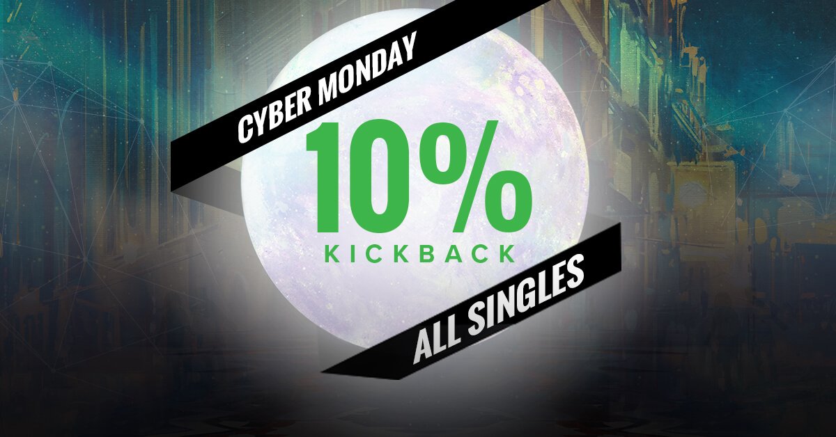 PKMatTCGPlayer's tweet photo. It's back for one day only! All singles get a 10% Kickback for Cyber Monday—right now: https://t.co/qpbhYDPoJ4 https://t.co/PgQs9dljh3