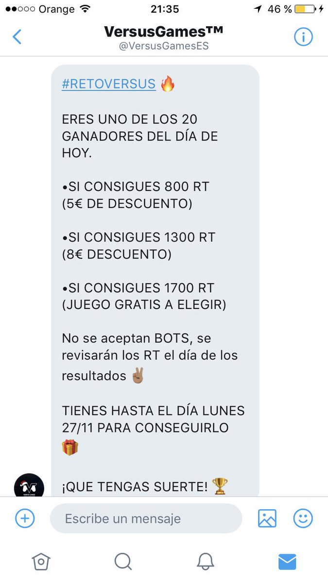 Xavii_46_'s tweet photo. Si este tweet llega a 1700 RT @VersusGamesES me regala un juego #RETOVERSUS https://t.co/N4VbqktvAA