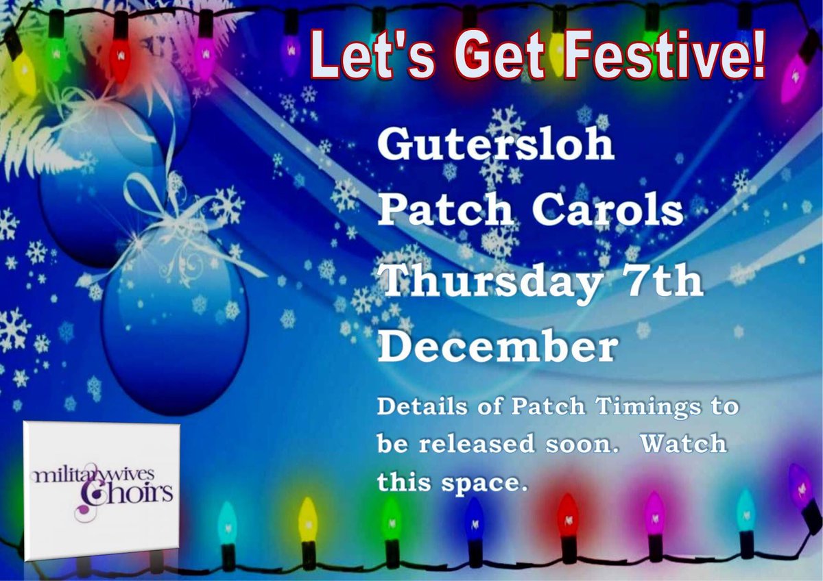 GuterslohMWC's tweet photo. Gütersloh &amp; Bielefeld MWC Patch Carols coming soon! https://t.co/WDR8Lkelyz