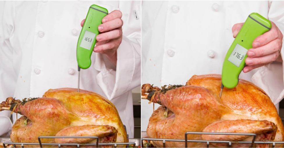 Thermapen's tweet photo. Did you know that the breast and thighs of your Turkey should be cooked to different temperatures? Check the link in the profile for more information. .

#thermoworks #thermapen #chefalarm #thermometer #temperature #thanksgiving #holiday #holidays #turke… https://t.co/K9l1VANrqd https://t.co/5itxE3NDwk