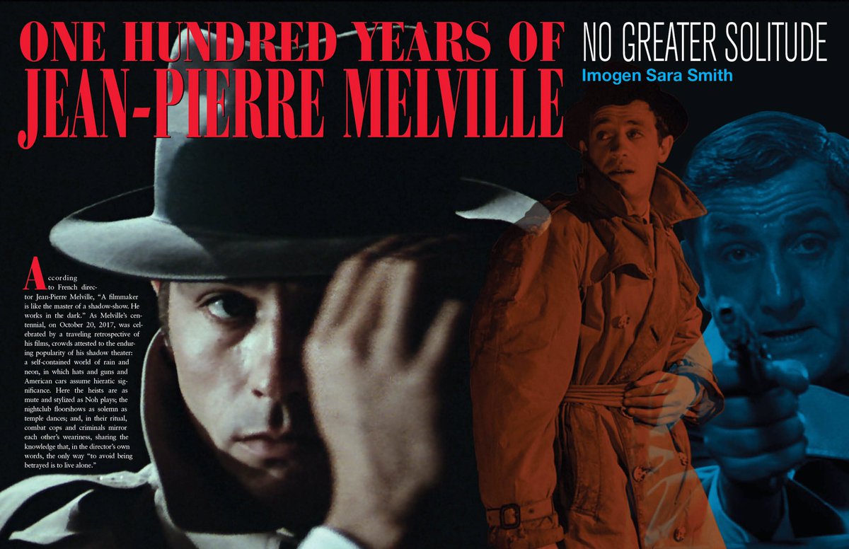 MWKronenberg's tweet photo. My page design for  @noirfoundation's #NoirCity magazine article about director #JeanePierreMelville by #ImogenSmith. Subscribe &amp; your money goes towards film preservation. #Noirvember https://t.co/U2vv7mXx7r https://t.co/05nSm5wtmp