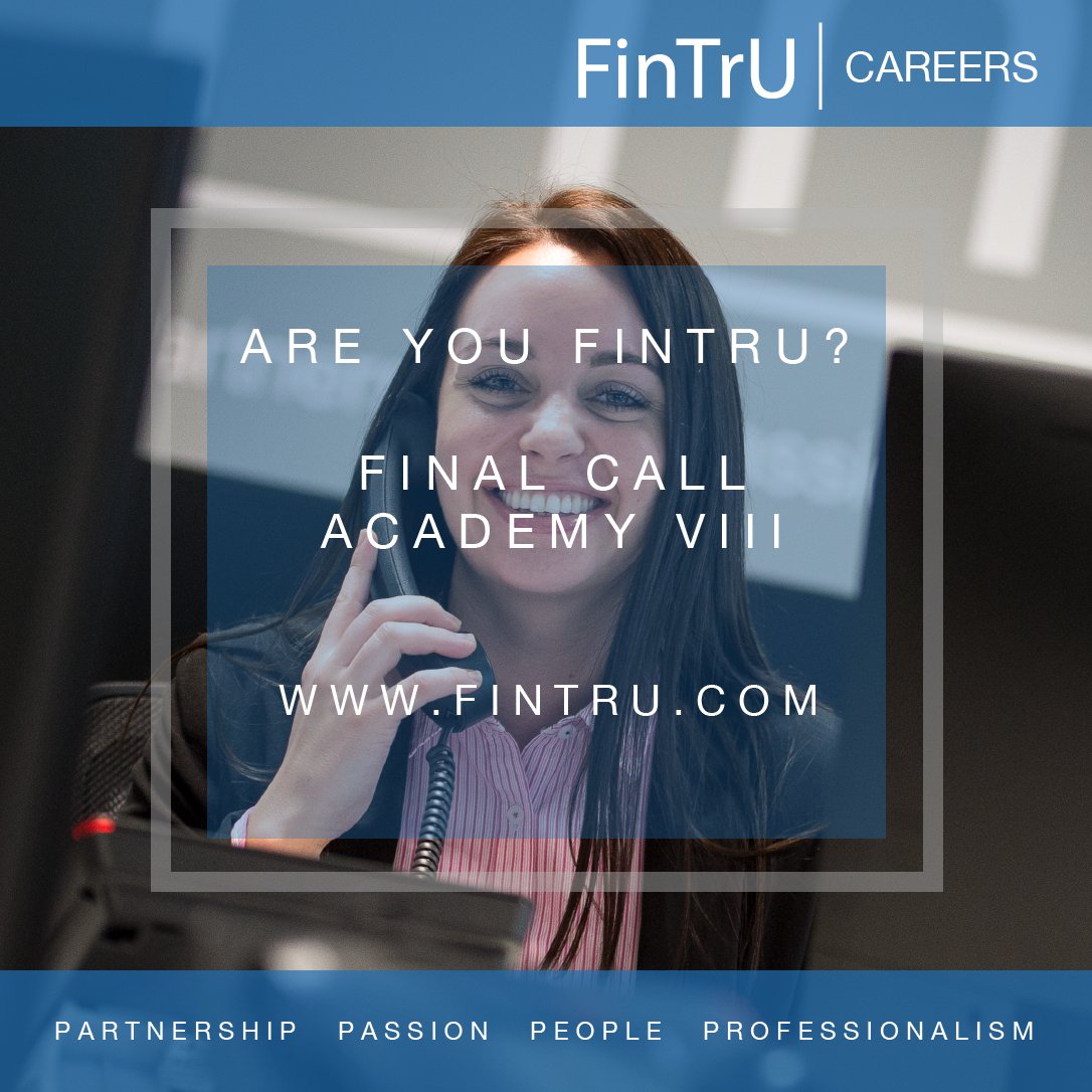 sammcck's tweet photo. Final Call for our 8th Financial Services Academy. The application deadline is 8th December 2017!!
Are you a graduate and wanting to join an exciting and rapidly growing organisation?
#FinTrU #AreYouFinTrU #FinancialServices #GradRecruitment #NIJobs
https://t.co/Tp5h6C2g9w https://t.co/9PH44rlGc8