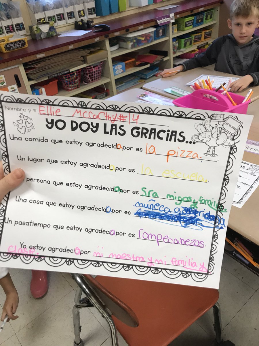 In second grade we are super thankful! #spanishimmersion #spanishimmersionmillis #gradetwo #secondgrade #teachersoftwitter