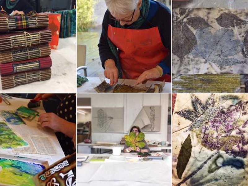 WhatsOnGlasgow's tweet photo. Join artists Elisabeth Viguie-Culshaw and Cassandra Barron at Mandors and learn how to make your very own Ecoprinted Books!
https://t.co/JgOHiAQWnE https://t.co/rkei9W7hVG