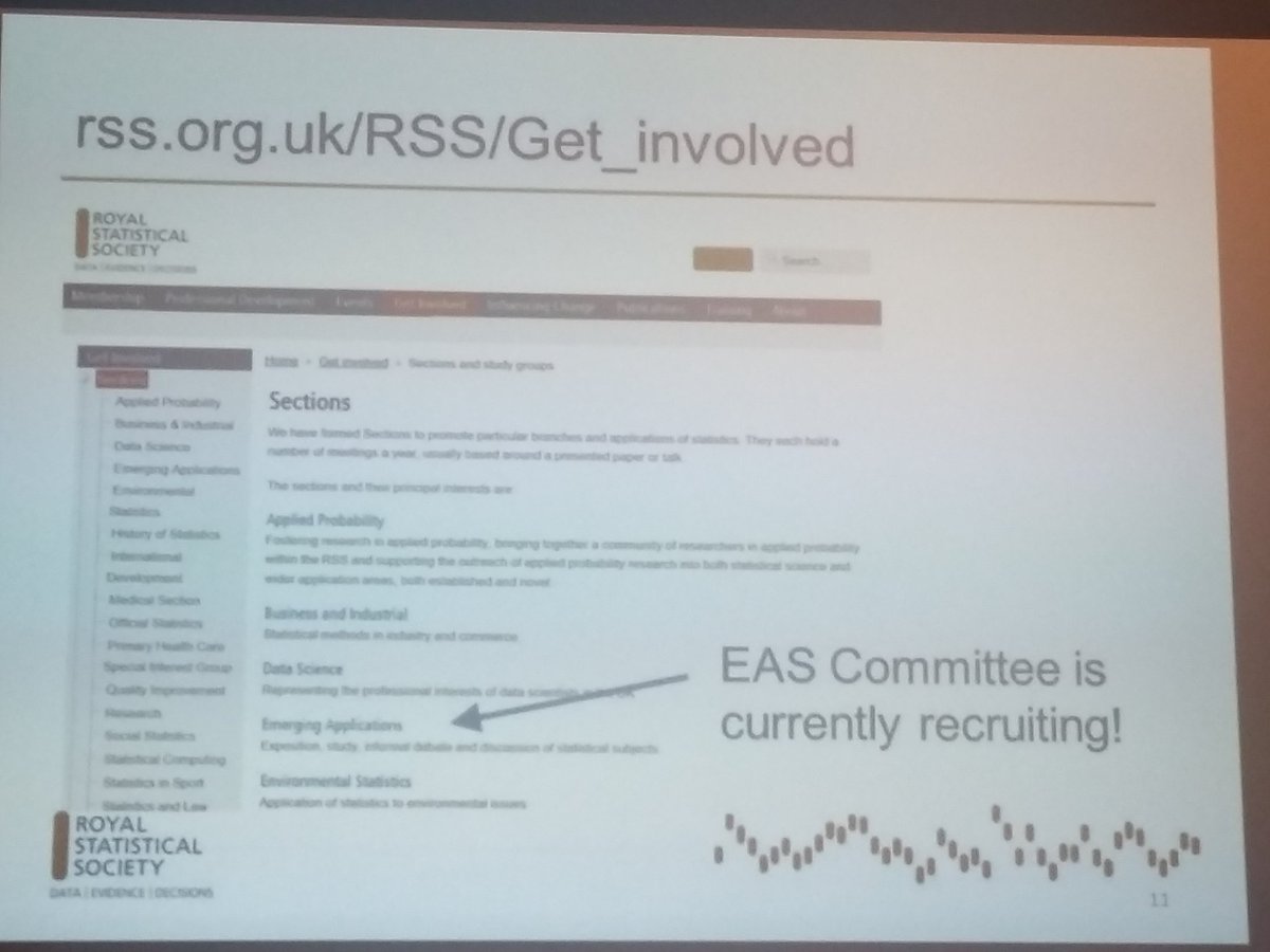 EAS_RSS's tweet image. And finally, how to get involved in our section? #EmergingApplications @RoyalStatSoc