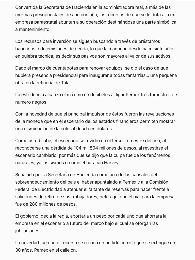 Strang3Phoenix's tweet photo. #Empresa @ABarrancoCh 22/11/17
#Pemex en Cuerda Floja
*Petróleos Mexicanos Renuncia a su Obra de Gasoducto Más Importante: #LosRamones
*Deuda y Pagos a Provedores
*Albazo en #Concamin
*#PasoDelDiablo
El Asalto a #AdolfoLagos Fue en Zona ya con Antecedentes
https://t.co/hr95CZwIjy https://t.co/N2BESIDgTq