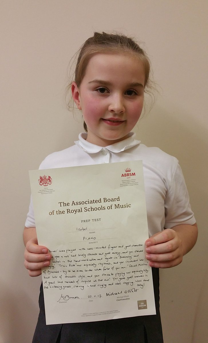 willhaypiano's tweet photo. @StOswaldsCE Delighted to read a great report from Izzy's @ABRSM #Piano #PrepTest earlier today! #mycertificate https://t.co/U02Bms1imD
