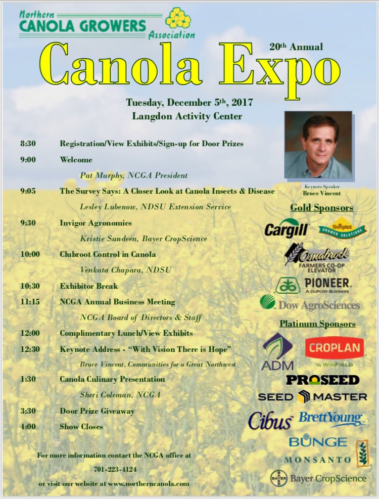 SeedMasterMfg's tweet photo. #SeedMaster is proud to sponsor the #NCGA #CanolaExpo December 5th in #Langdon #NDag Join us! #SeedMasterCertified #TheRightTool https://t.co/bLdeAz4FQn