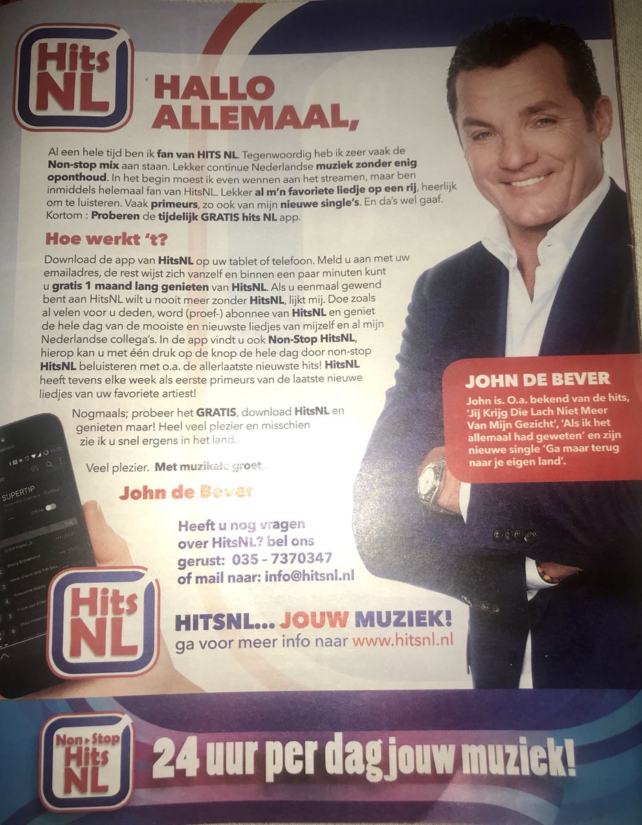 Probeer nu tijdelijk de gratis <a href="/HitsNL/">HitsNL</a> App! Deze week in @WeekbladParty ! Meer informatie: Hitsnl.nl!...
