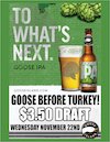NoCoOnTheTown's tweet photo. Tonight's the night. @ColoradoEagles + @gooseisland specials at the game = Goose before the Turkey time! #NoCoOnTheTown #Eagles #Beer https://t.co/R7SdIbdp5n
