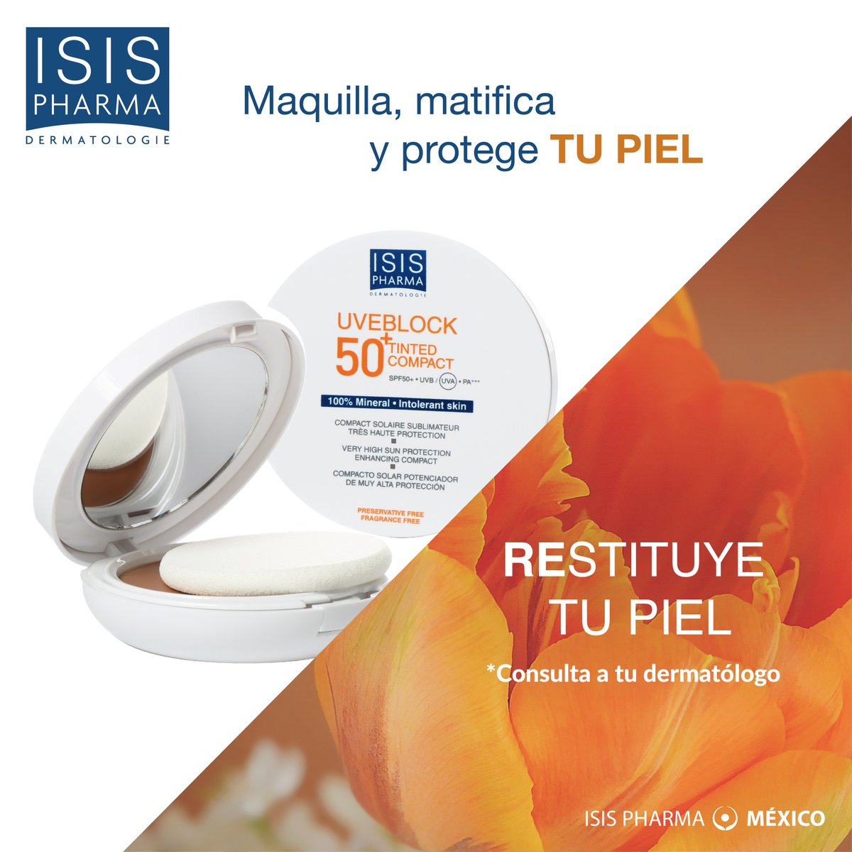 isispharma_mex's tweet photo. #Uveblock 50+ Tinted Comact, compacto embellecedor con filtros 100% minerales. #IsisPharma #IsisPharmaMexico #ConsultaConTuDermatologo https://t.co/Gy1K1IBtvF