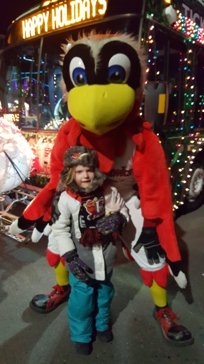 Hawkeyefm's tweet photo. Found one of my biggest fans at the parade last night! #holidaylightsparade https://t.co/pz4hKQDv1W