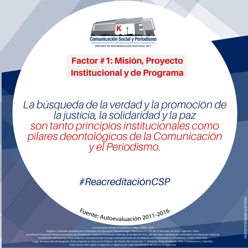 comsabana's tweet photo. #Factor1 ➡️Estos son los pilares que rigen la carrera de #Comsocial y Periodismo, inspirados en la misión y visión de @unisabana. Los incluimos en la Autoevaluación del Programa, para la #ReacreditaciónCSP. https://t.co/oP54iO1utm https://t.co/qbME0urqIg