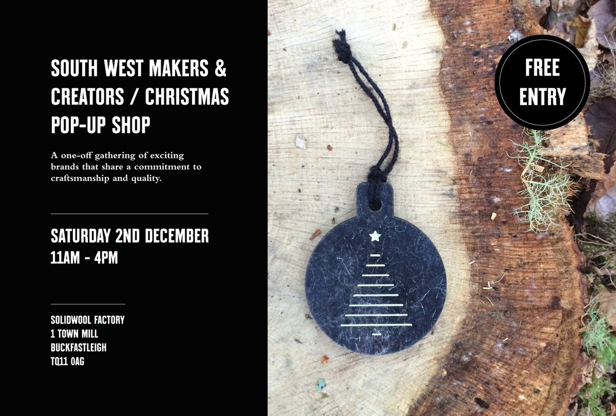 Christmas Popup 2nd December <a href="/Solidwool/">Solidwool</a> factory in Buckfastleigh ft. <a href="/davyjs/">D A V Y J</a> 
<a href="/MoorswoodGB/">Moorswood</a> <a href="/thisistwool/">twool</a> <a href="/hmcousins/">Hannah Cousins</a> @HOUNDWORTHY and others solidwool.com/events