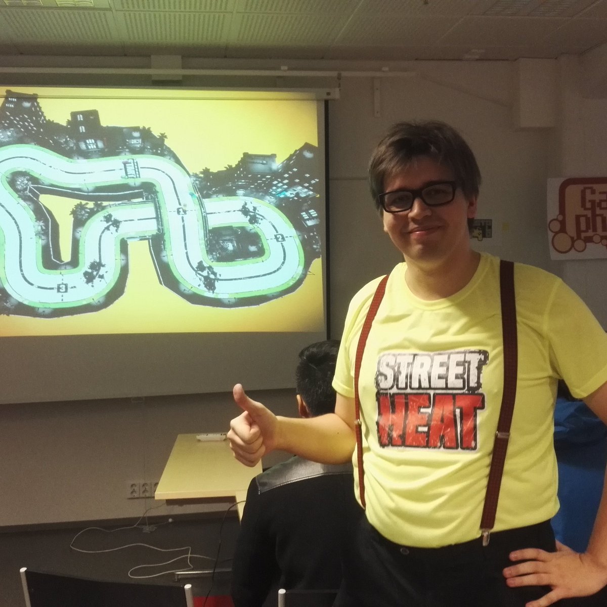 astalodev's tweet photo. We got shirts! And suspenders! And we're promoting Street Heat like the release day is at the end of this month! #vaasagamedays #indiedev https://t.co/3afA1EtLBF