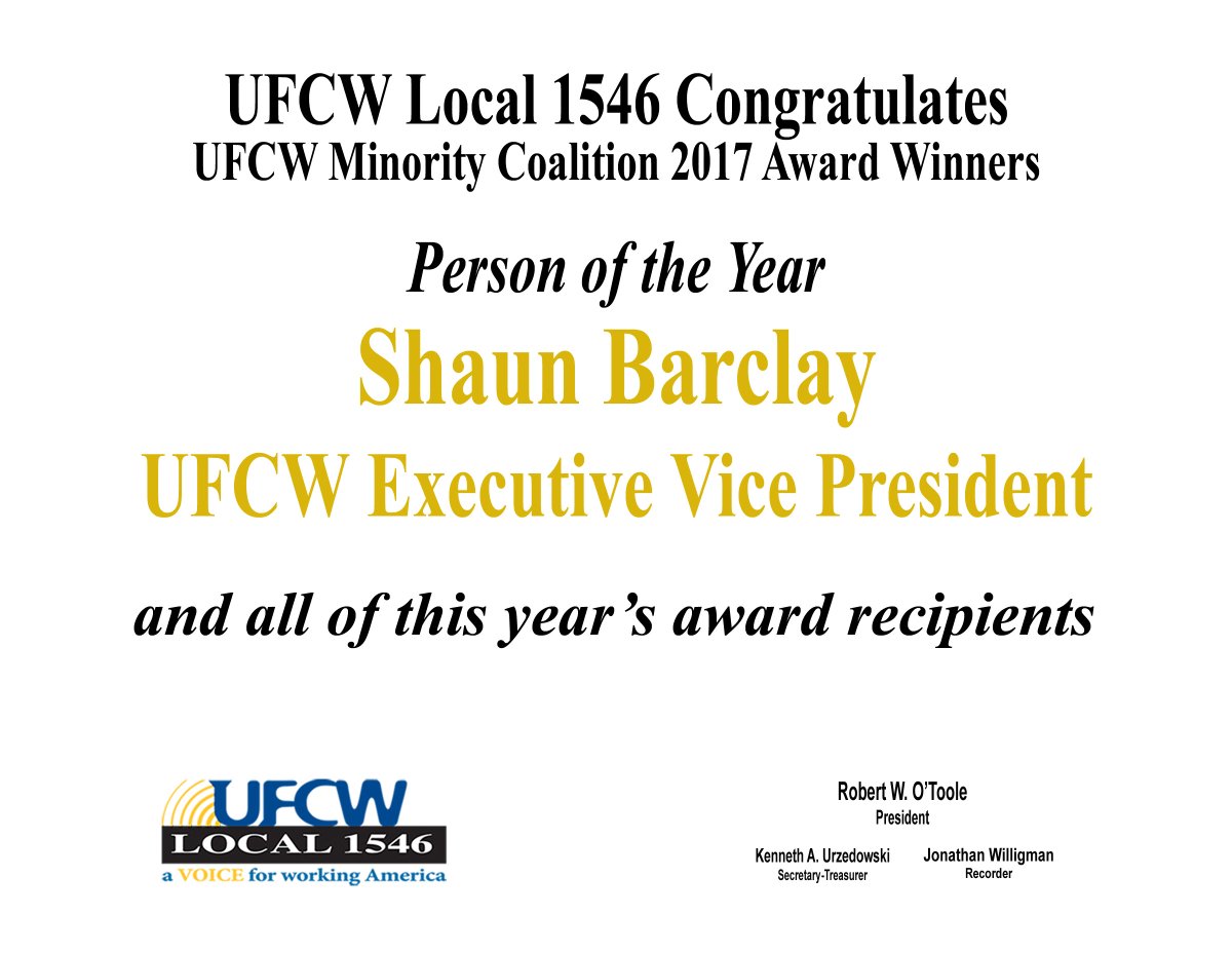 ufcwmc's tweet photo. More 19th Annual Awards Gala Silver Sponsors: UFCW 540, IAMAW, @RWDSU, UFCW 1546 - 11/18/17 #ufcwmcannualball https://t.co/zTIpe1io5f