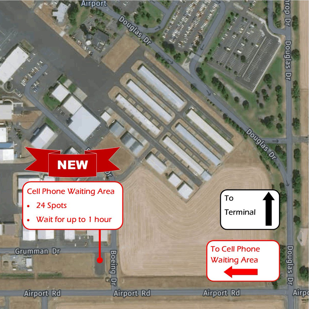 flyEUG's tweet photo. Curb parking enforcement underway. Please use our new Cell Phone Lot while waiting for your loved ones to arrive. #FlyEUG https://t.co/JYnfMUlJ8a