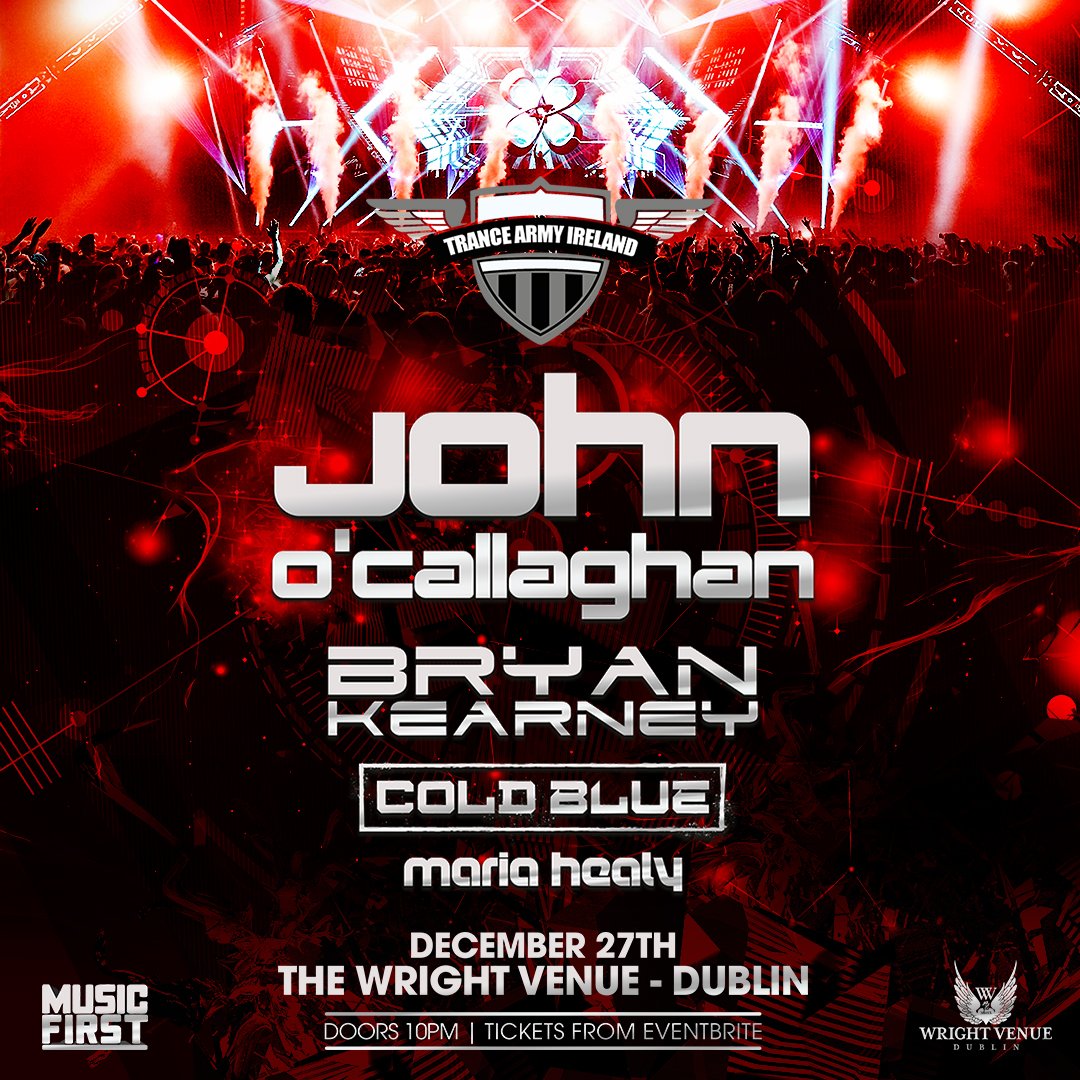 Tickets are selling extremely fast for <a href="/JOCofficial/">John O'Callaghan</a>, <a href="/bryankearney/">Bryan Kearney</a>, <a href="/Cold_Blue/">Cold Blue</a> &amp; <a href="/MariaHealydj/">Maria Healy</a> on December 27th! Get yours quick: bit.ly/2zPUwzu