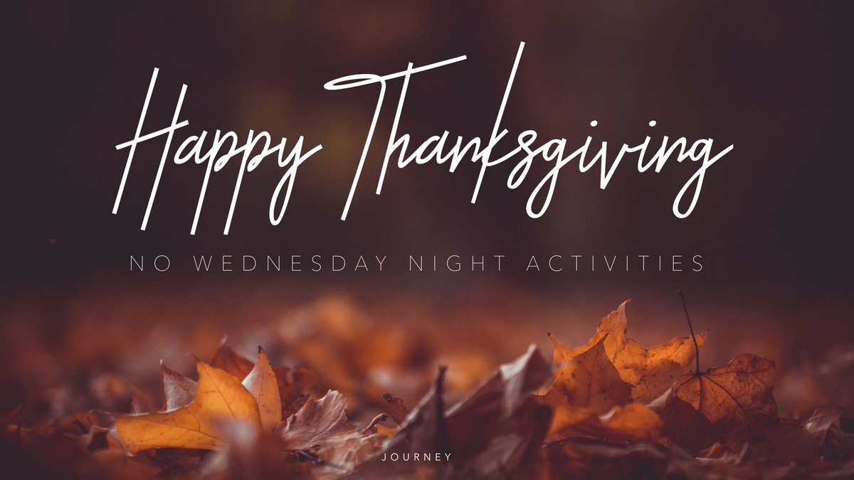 Just a reminder, celebrate this week with your family. There will be no Wednesday Night Activities tonight. See you Sunday!

#WeBelieve