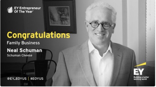 RichJeanneret's tweet photo. Congrats to #EOYUS Award winner Neal Schuman &amp; his family at @schumancheese #familybusiness https://t.co/eA1wdgLrHN