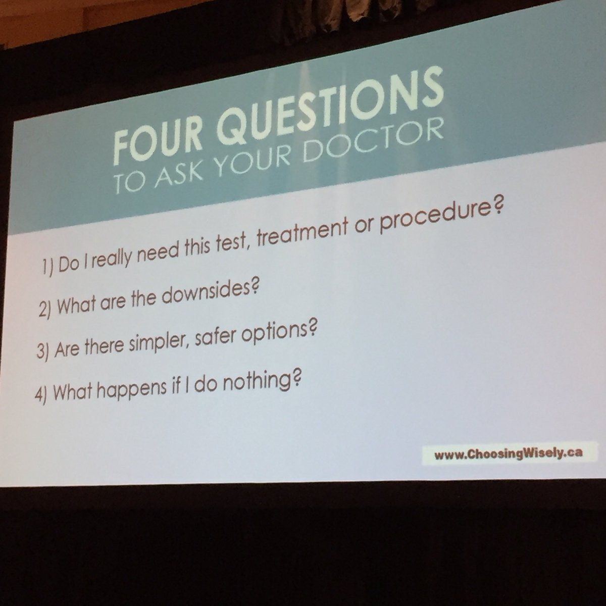 CEPhealth's tweet photo. Dr. Kimberly Wintemute discussing practicing wisely and how to communicate with patients in today’s keynote @ChooseWiselyCA @OntarioCollege https://t.co/Osr1iaTo1G