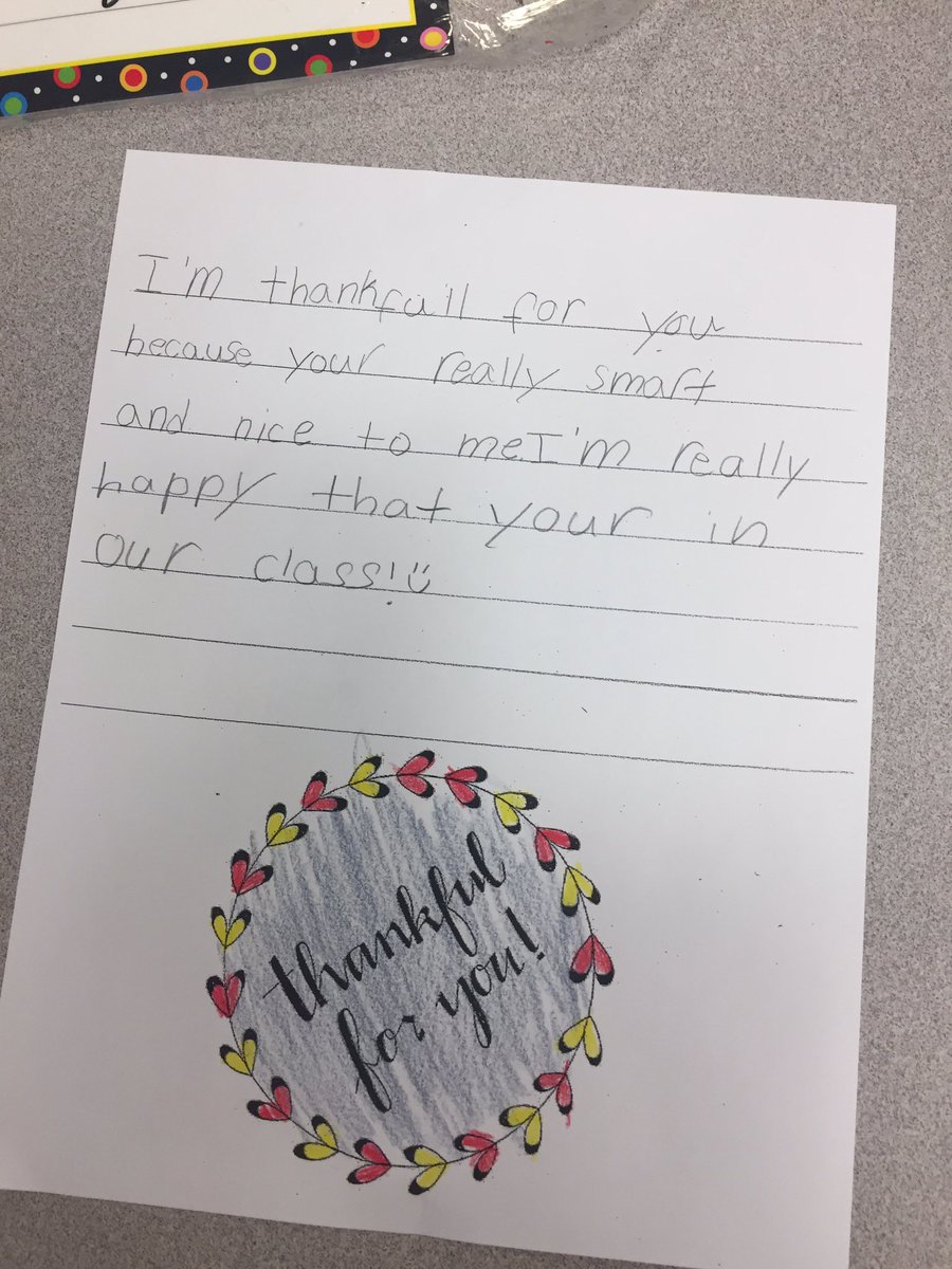 Happy Thanksgiving!! 4-Mirandi is thankful for each other! #gratefulstudents #gratefulteachers