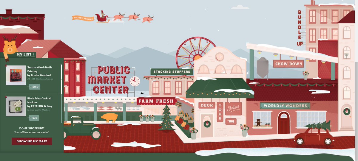 pike_place's tweet photo. Explore our brand new 2017 #OfflineGiftGuide! Your guide to unique, local and handmade treasures right here at #PikePlaceMarket. 🎄🎁✨ https://t.co/vXHt0y4NlW