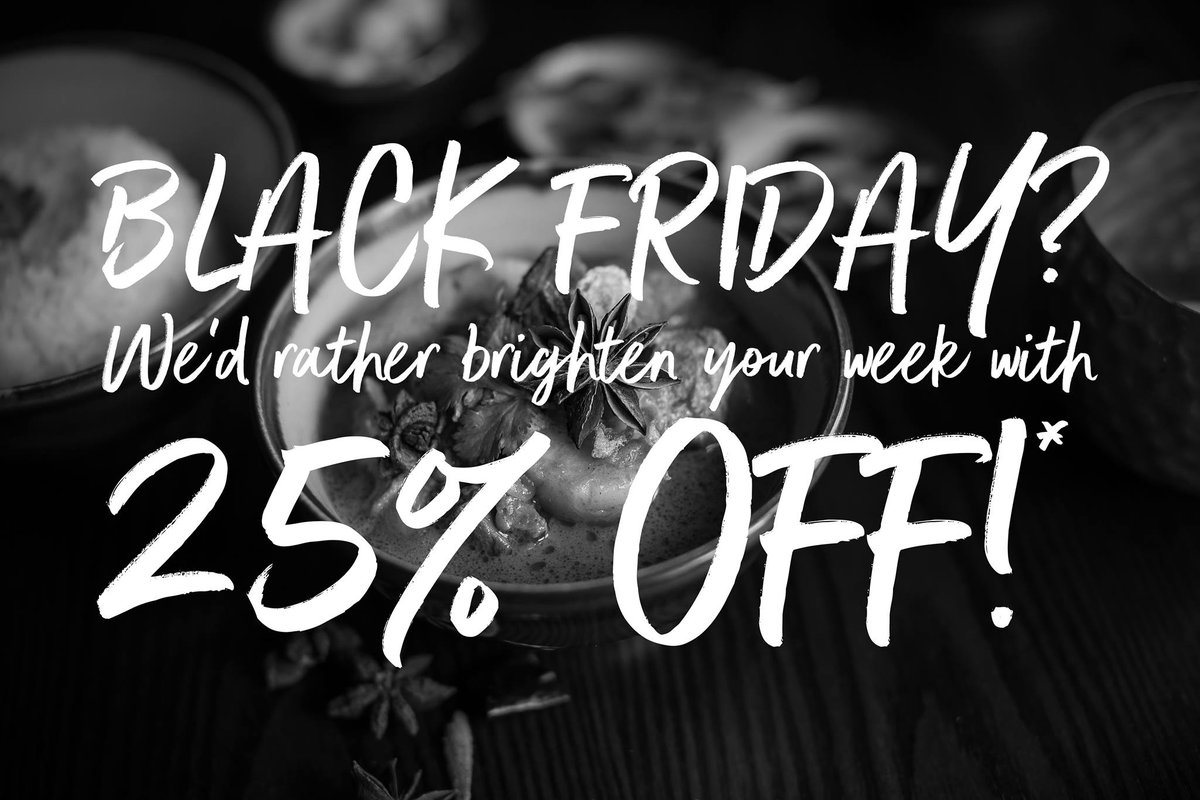 #TellYourFriends what <a href="/Kohbournemouth/">Koh Thai Bournemouth</a> are up to. If you're wondering what to do tonight... we're doing a little underground marketing for BLACK FRIDAY!
We have a password for 25% off food at Koh Thai, Sun-Weds in November only.
#BlackFriday#DontAskDontGet #Koh