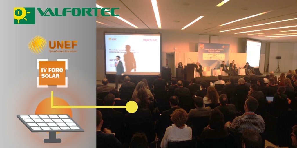 Valfortec's tweet photo. Yesterday and today we have been in the @UNEFotovoltaica IV Solar Forum, celebrated in #Madrid. We have known firsthand how the future of #photovoltaic #solar energy will be in a short future time. #ForoSolar17 https://t.co/t2VxX5G6xG