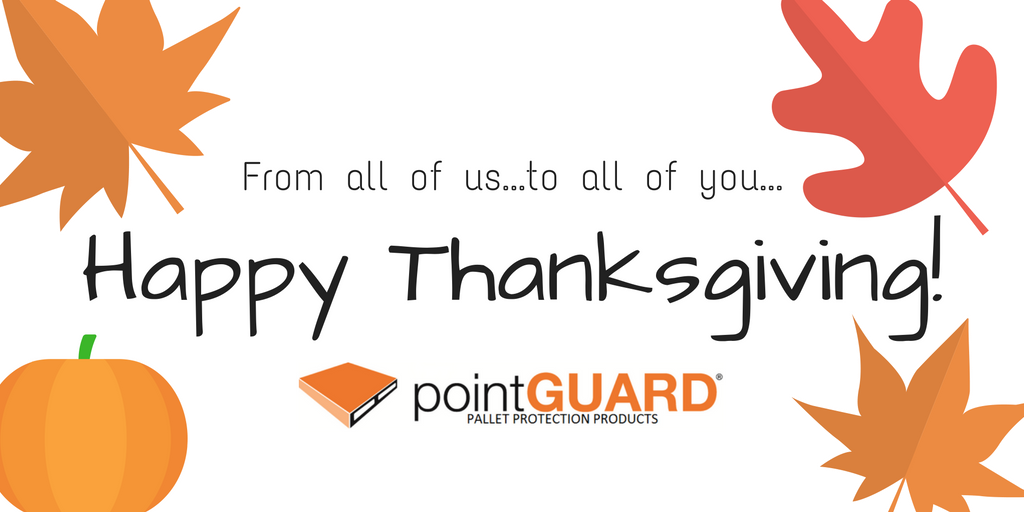 pointGUARDnews's tweet photo. Safe travels and have a Happy Thanksgiving from the pointGUARD Pallet Protection Products! https://t.co/PjryN756UN