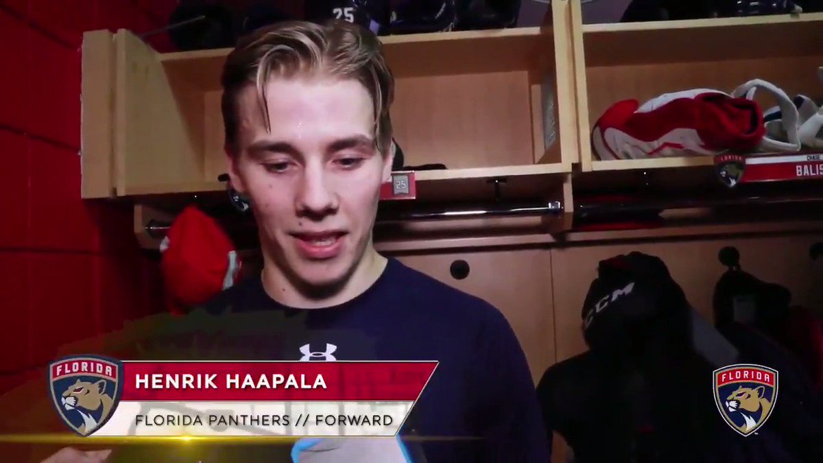 "I'm very excited." - Henrik Haapala on making his NHL debut for the #FlaPanthers against the Toronto Maple Leafs. https://t.co/Dl80T8LzrN
