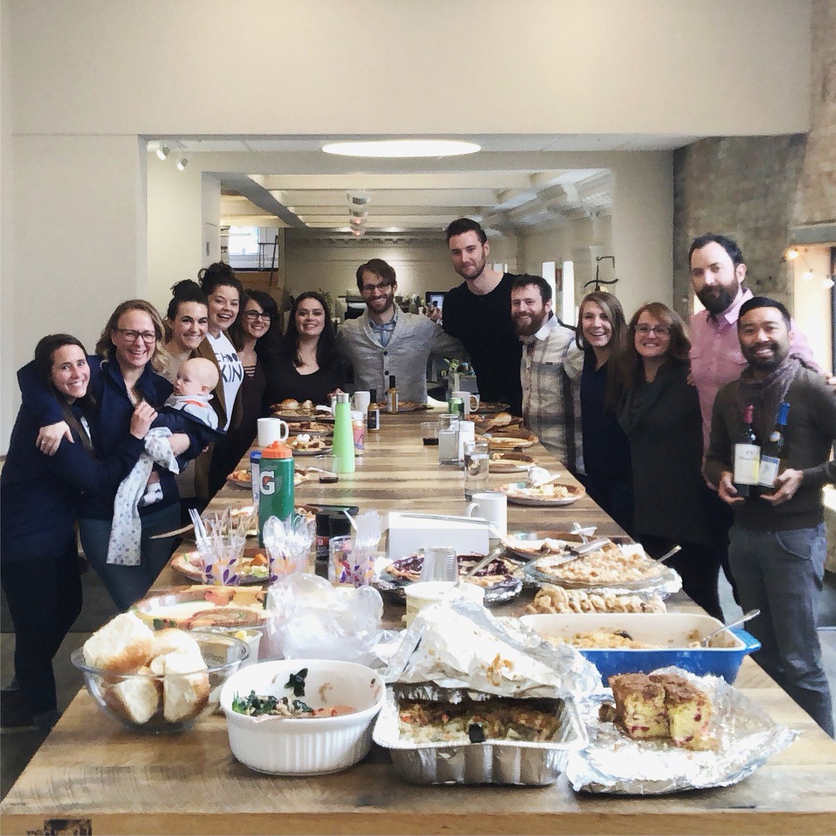 hellomighty's tweet photo. From our full (and very delicious) table to yours: Happy Thanksgiving! 🍁 https://t.co/1BmOWhxjqR