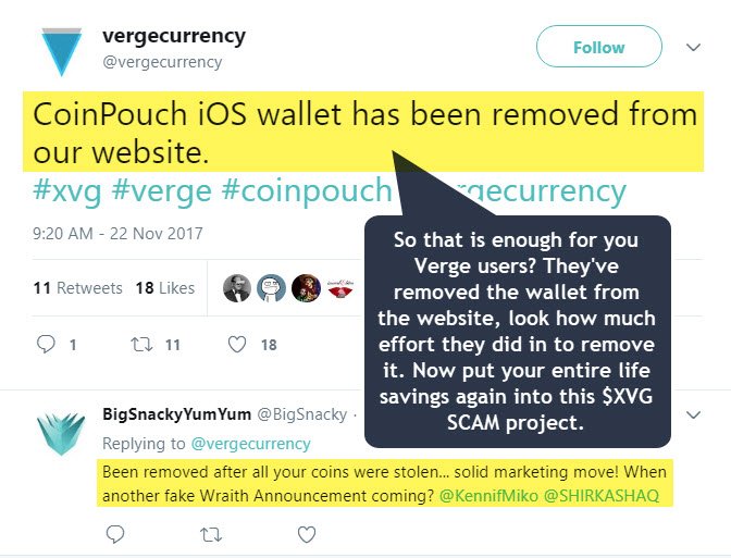 TheCryptoBull's tweet photo. Look at it $XVG victims, how much effort this shady team did into remove the wallet from their website listing. Now put your entire life savings again into this #XVG SCAM project. #XVGscam #ScamAlert #Verge #Vergecurrency - $BTC $ETH $LTC https://t.co/TpoEbzY0n1