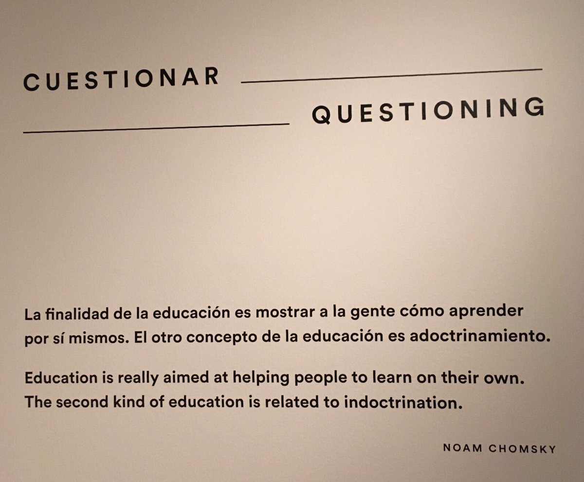 radiocable's tweet photo. “La finalidad de la educación es mostrar a la gente como aprender por sí mismos. El otro concepto de la educación es adoctrinamiento”.

Noam Chomsky https://t.co/IsVV62t1mt