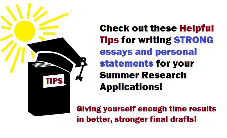 While applying for a summer research program, it's important to have strong essays and personal statements. This brochure will help you think of ways to make yours the best they can be! 
pathwaystoscience.org/pdf/Applying_W…