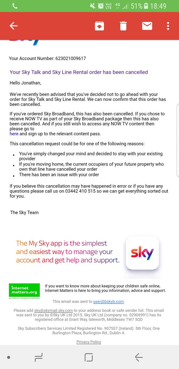 1Gallaway's tweet photo. @SkyHelpTeam I didn't cancel this. Despite it saying otherwise. I'll keep tweeting in a hopeless effort. https://t.co/B5YAghntbP