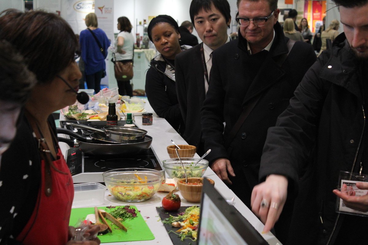JusCaribbeFest's tweet photo. Sabrina Zeif of KitchenThymeUK doing first ever Caribbean cooking demo @FoodMattersLive under @JusCaribbeFest brand promoting #TrinidadandTobago cuisine. Great job Sabrina! @KitchenThymeUK @caribdirect https://t.co/VVmdNHmgYg