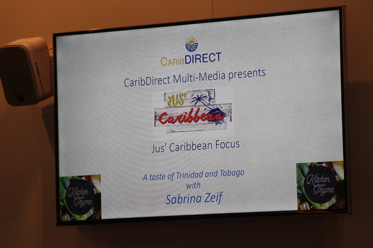JusCaribbeFest's tweet photo. Sabrina Zeif of KitchenThymeUK doing first ever Caribbean cooking demo @FoodMattersLive under @JusCaribbeFest brand promoting #TrinidadandTobago cuisine. Great job Sabrina! @KitchenThymeUK @caribdirect https://t.co/VVmdNHmgYg