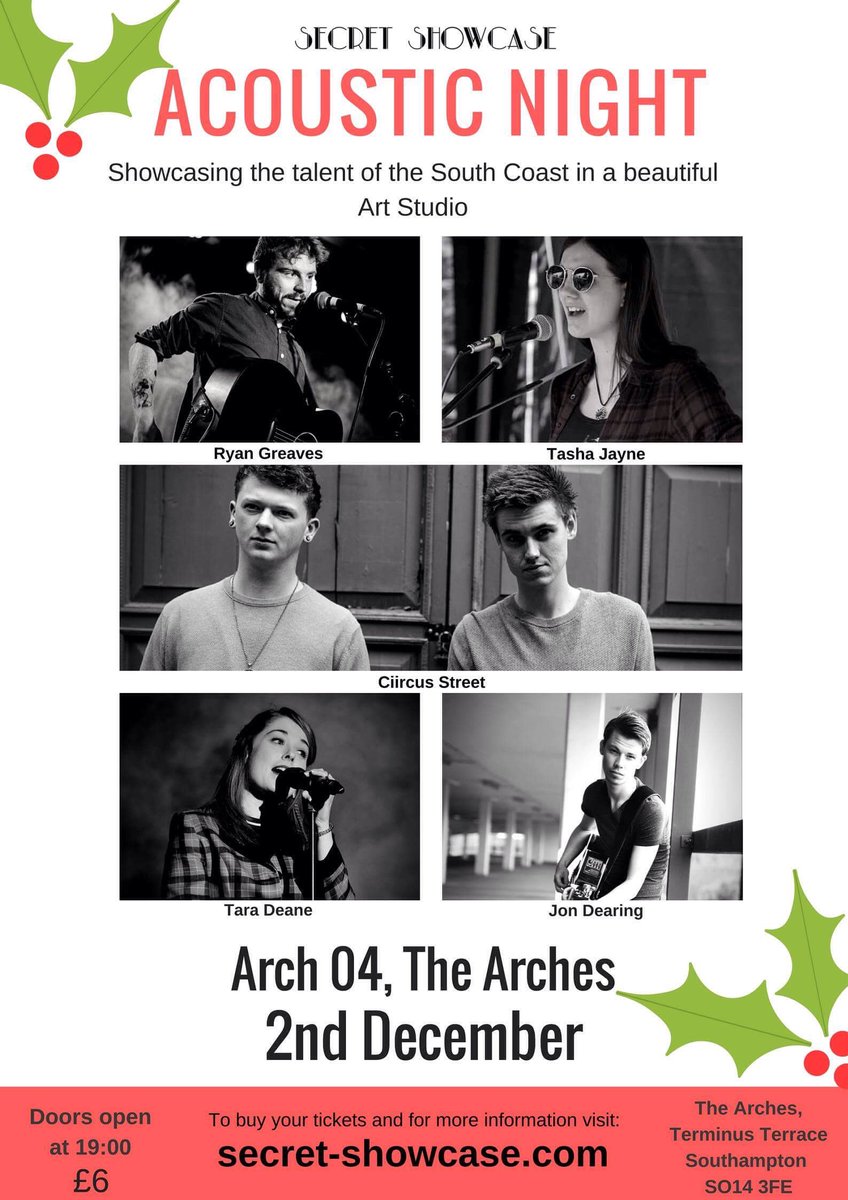 Jon_Dearing's tweet photo. SHOW ANNOUNCEMENT!
Super excited to be playing the @Secret_Showcase Christmas Acoustic Night at @ArchesStudio , Southampton on Dec 2nd. 
Tickets available via @TicketSource here:
https://t.co/mvrCi41cMl https://t.co/dcrt9GaAbi