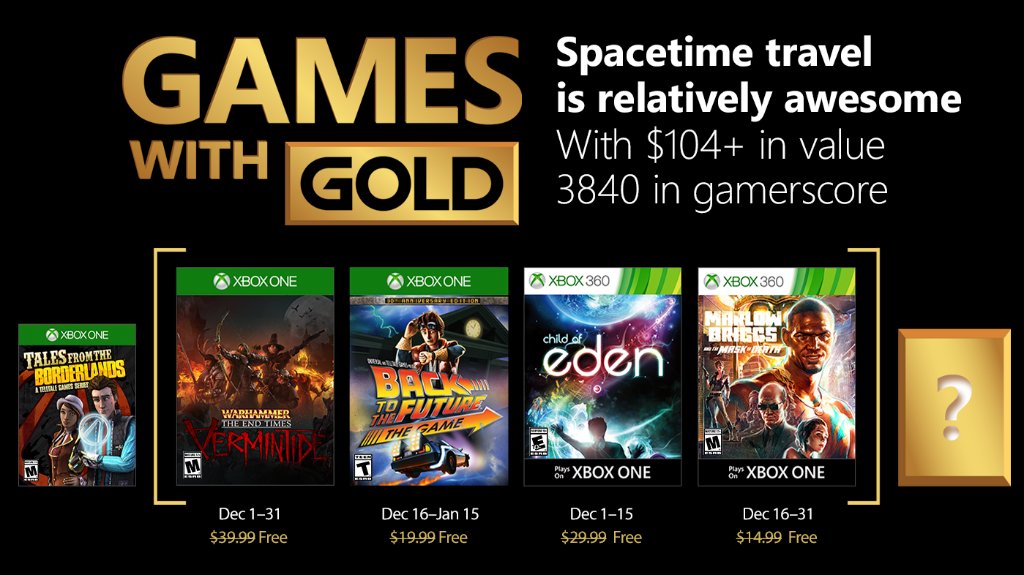 Xbox Live Games with Gold December 2017