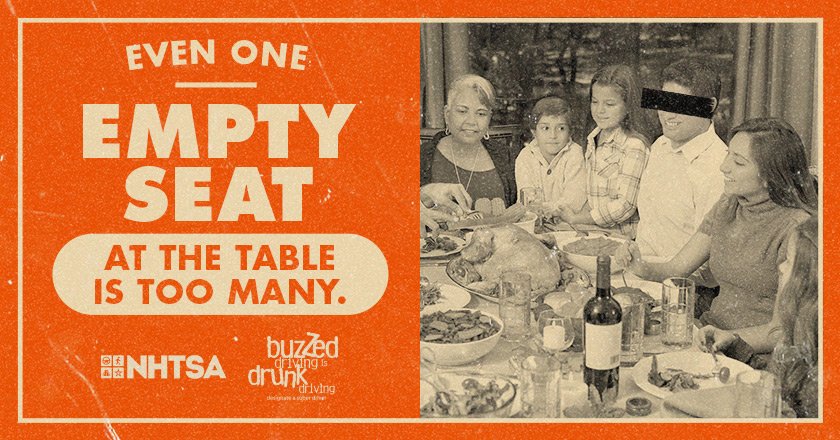 WasillaPD's tweet photo. Make it to the table this #ThanksgivingEve.  #BuzzedDriving is drunk driving. @NHTSAgov https://t.co/g1i9Qxogep