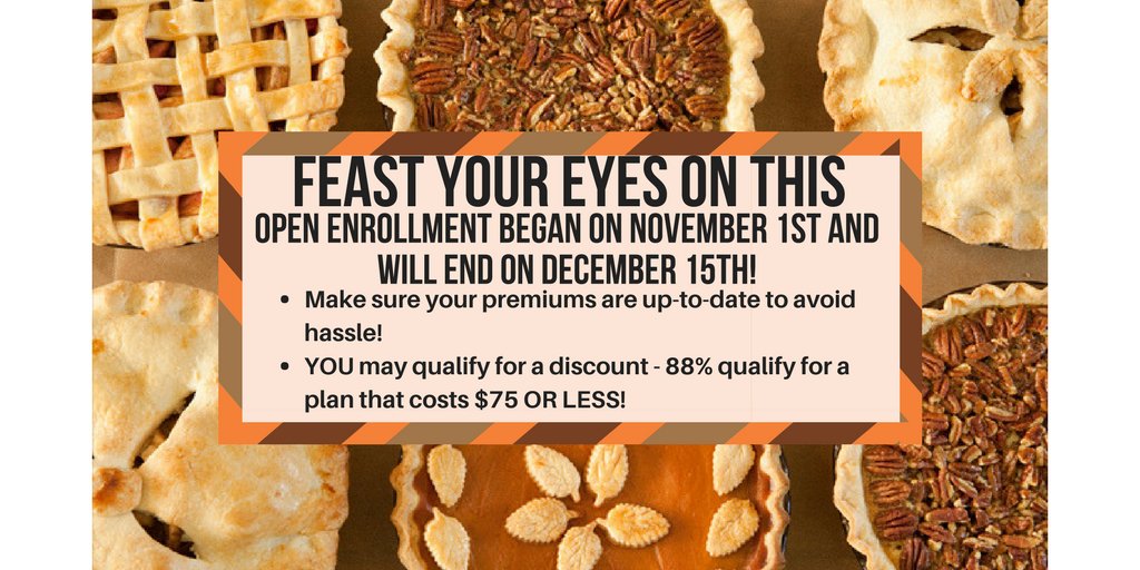 PalmettoProject's tweet photo. Thanksgiving dinner isn't the only thing sounding good this month! #GetCovered #OpenEnrollment2018 https://t.co/BlzB4ezbWy