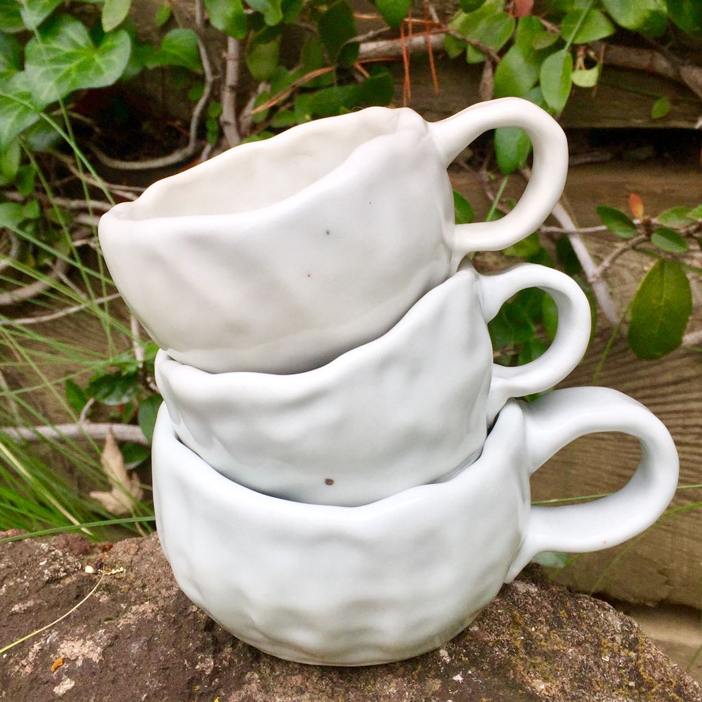 kevinmscheer's tweet photo. A few pinch pot tea cups!  Porcelain. 
.
.
.
#kevinscheerpottery #pottery #handmade #clay #ceramic #ceramics #madeinmarin #marin https://t.co/vPRQgqcXYB