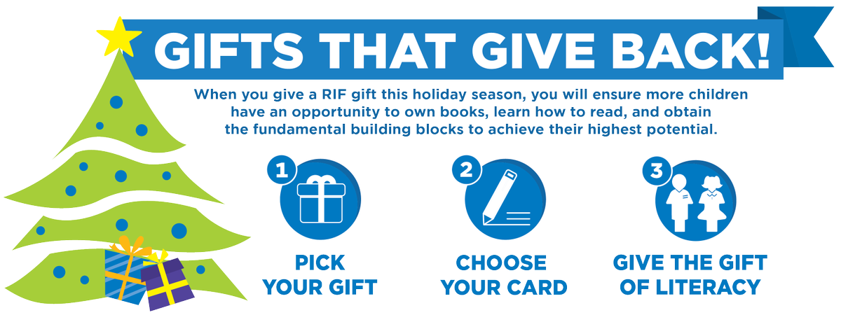 Ditch the socks and fruitcake and get a unique gift this #blackfriday! Visit our Gifts that Give Back site to support a RIF kid, teacher or community all while checking names off your holiday shopping list! bit.ly/2BevgDp