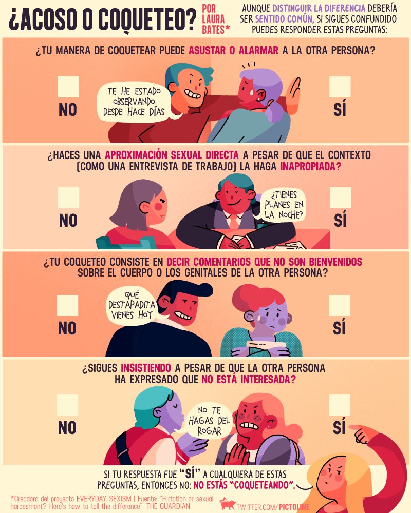 pictoline's tweet photo. ¿Acoso o coqueteo?

Aunque parece algo de sentido común, Laura Bates propone este cuestionario para acabar con cualquier confusión 👇 https://t.co/iNpOUqwg9O