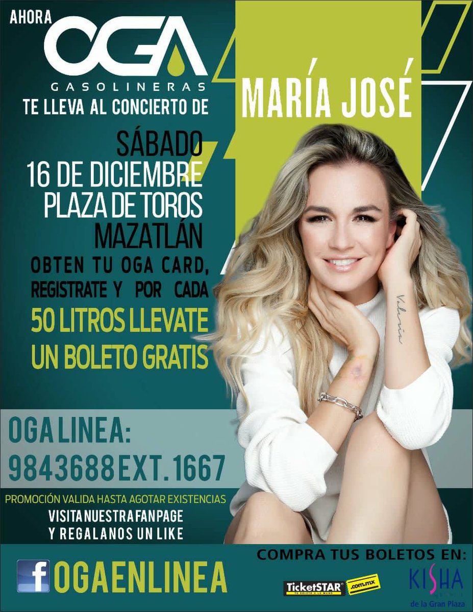OGAenLinea's tweet photo. ¿Quieres asistir GRATIS al concierto de @lajosa este 16 de diciembre?
La dinámica es simple:
Dale LIKE a nuestra pagina OFICIAL de Facebook
Carga 50 litros puede ser en una carga o en varias y guarda tus tickets.
Obtén tu OGACARD y regístrala.
#OgaEnLinea #SiempreCercaDeTi https://t.co/1yCeRncUGi